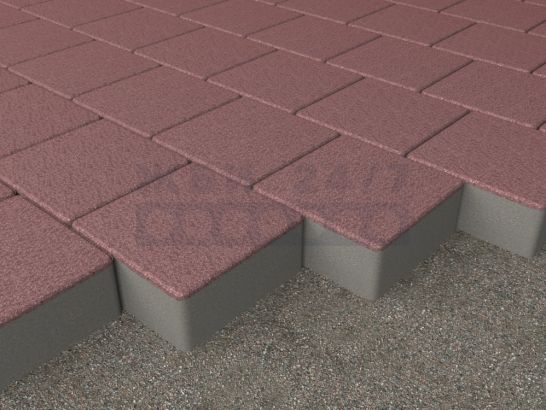 Квадрат 200x200x80 (розовый гранит)-укладка